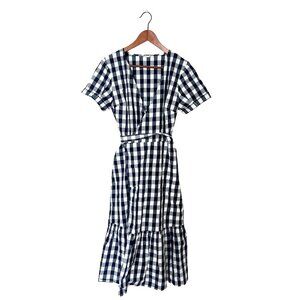 Gingham Wrap Midi Dress
